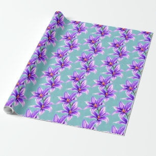Purple Lilly of the Valley Pattern  Wrapping Paper