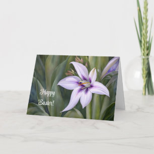 Purple Lily Flower Art Easter Card
