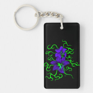 Purple Lily Flower Key Ring