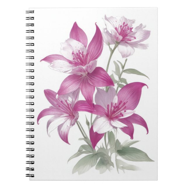 Purple Lily Flowers Notebook (Front)