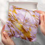 Purple Lily Gold Pastel White Marble Shiny Glam Wrapping Paper<br><div class="desc">Minimalism and elegance according to acctual interior decor trends. 
 For Many Occasions</div>