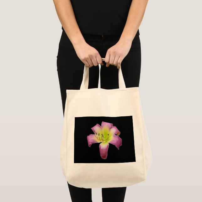 Purple Lily Grocery Tote Bag (Front (Product))