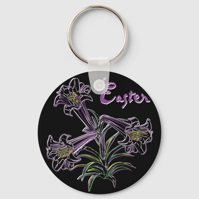 Purple Lily - Key Ring (Front)