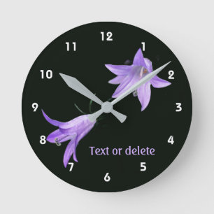 Purple Lily Wildflower Floral Personalised Round Clock