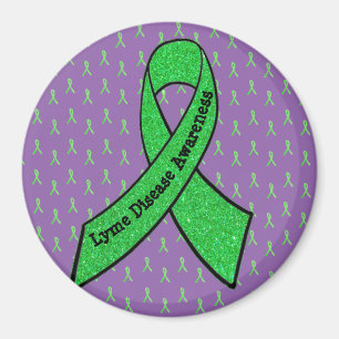 Purple & Lime Green Lyme Disease Awareness Magnet