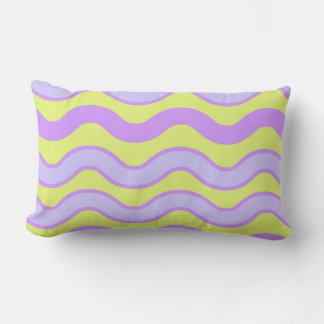 Purple Lime Groovy Stripe Modern Minimalist Spring Lumbar Cushion