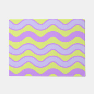 Purple Lime Groovy Stripe Spring Summer Modern  Doormat