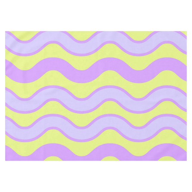 Purple Lime Groovy Stripe Vibrant Spring Summer  Tablecloth (Front (Horizontal))