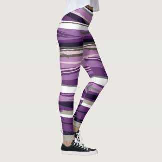 Purple lines abstract shapes design Leggings