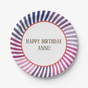 Purple lines, Hippie, Custom , Paper Plates