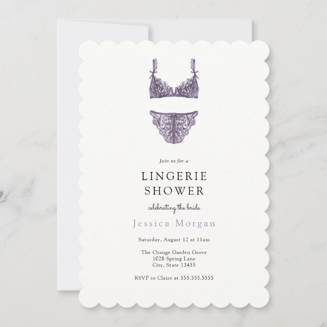 Purple Lingerie Shower Invitation (Front)