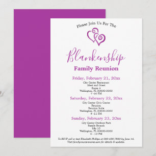 Purple Linked Hearts Family Reunion Template