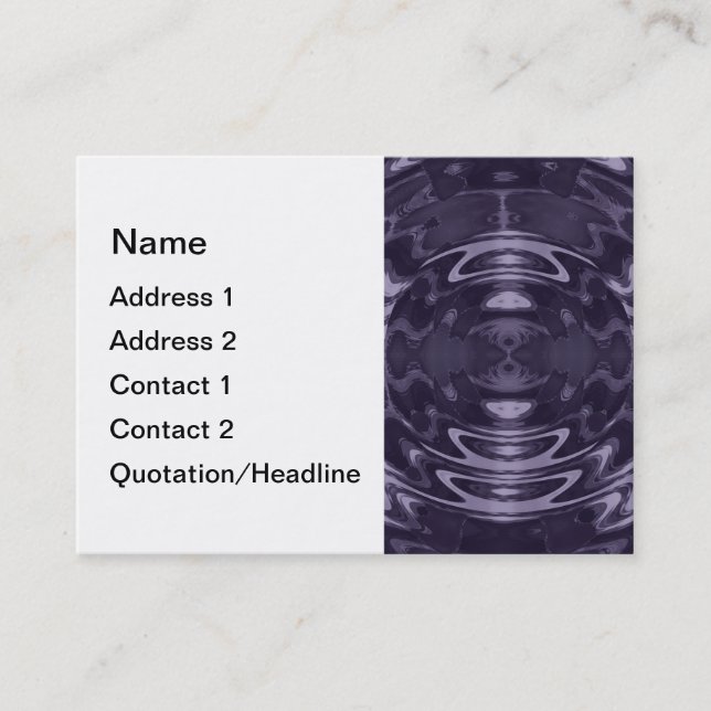 Purple Liquid Mirror Abstract Pattern Art Business Card (Front)