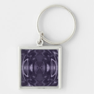 Purple Liquid Mirror Abstract Pattern Art Key Ring