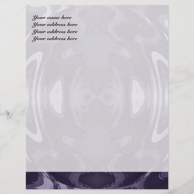 Purple Liquid Mirror Abstract Pattern Art Letterhead Design (Front)