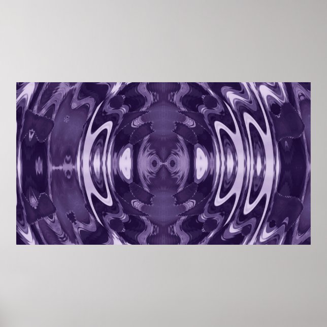 Purple Liquid Mirror Abstract Pattern Art Poster (Front)