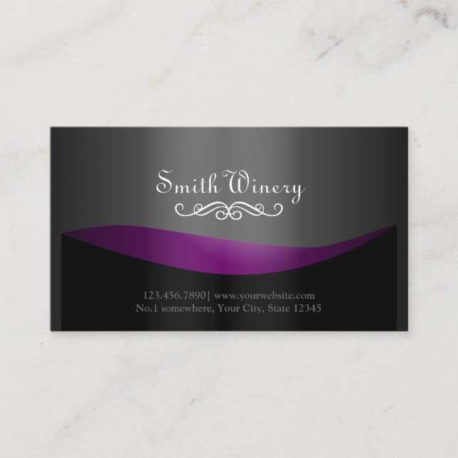 Purple Liquor Winery Wine Business Card (Front)
