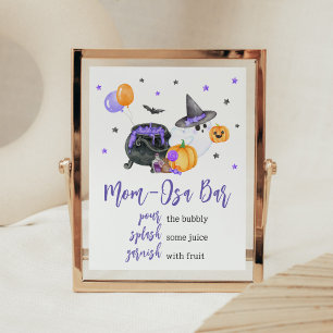 Purple Little Boo Ghost Baby Shower Mum Osa Bar Poster