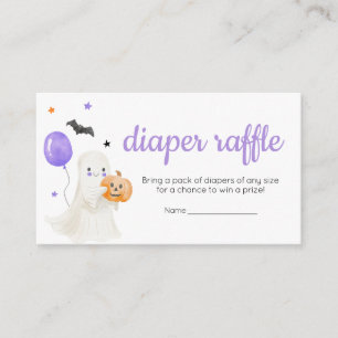 Purple Little Boo is Almost Due Diaper Raffle Enclosure Card