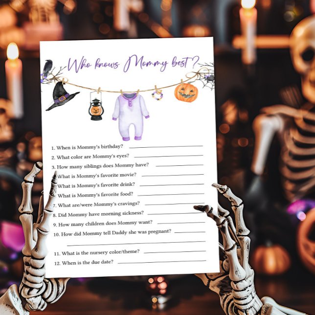 Purple Little Boo Who knows Mummy Best Game (Halloween Baby Clothes Baby Shower Who knows Mommy Best Game)