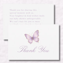 Purple Little Butterfly On The Way Baby Shower