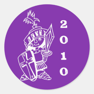purple, little crusader 2010 classic round sticker