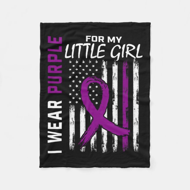 Purple Little Girl Daughter Epilepsy Awareness Ame Fleece Blanket (Front)