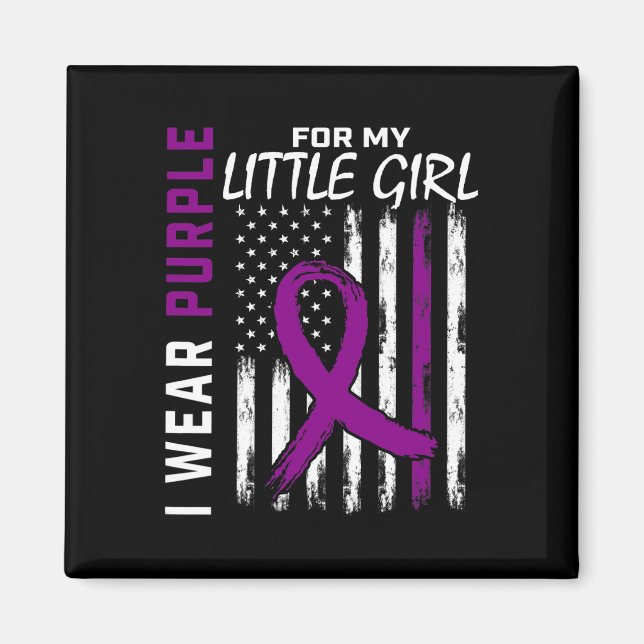 Purple Little Girl Daughter Epilepsy Awareness Ame Magnet (Front)