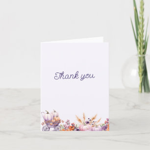 Purple Little Pumpkin Baby Shower Thank You Card