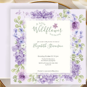 Purple Little Wildflower Baby Shower Invitation