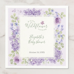 Purple Little Wildflower Baby Shower Napkins