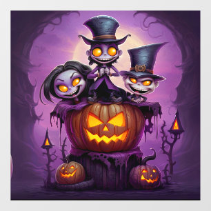Purple little wizard pagan monsters cute Halloween