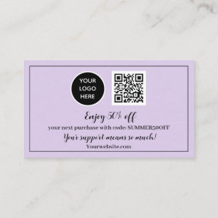 Purple Logo Thank you Business Reward Punch Loyalty Card