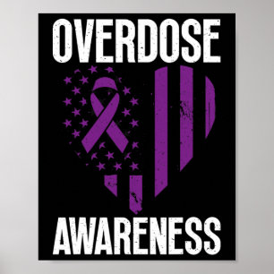 Purple Loop For Drug Addiction Awareness On Americ Poster