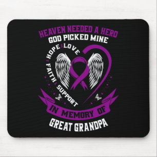 Purple Loss of my Great Grandpa Pancreatic Cancer Mouse Pad