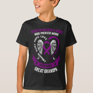 Purple Loss of my Great Grandpa Pancreatic Cancer T-Shirt
