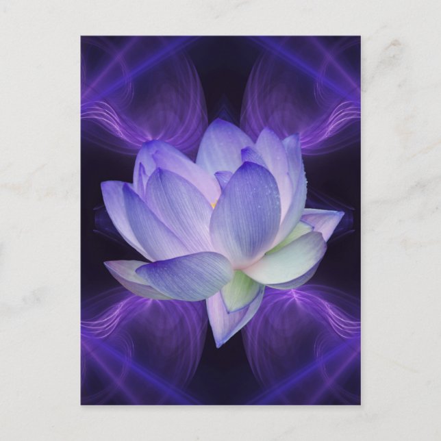 Purple Lotus and sacred geometry Postcard (Front)