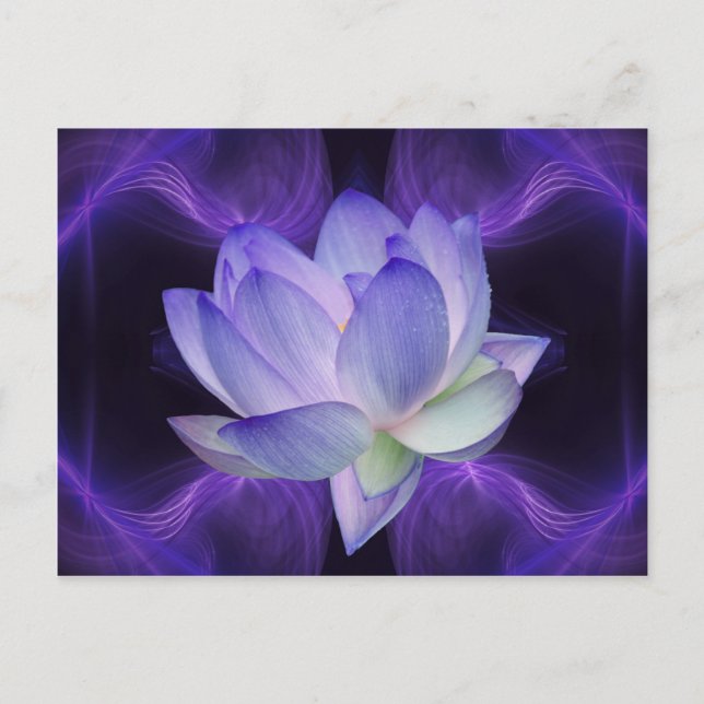 Purple Lotus and sacred geometry Postcard (Front)