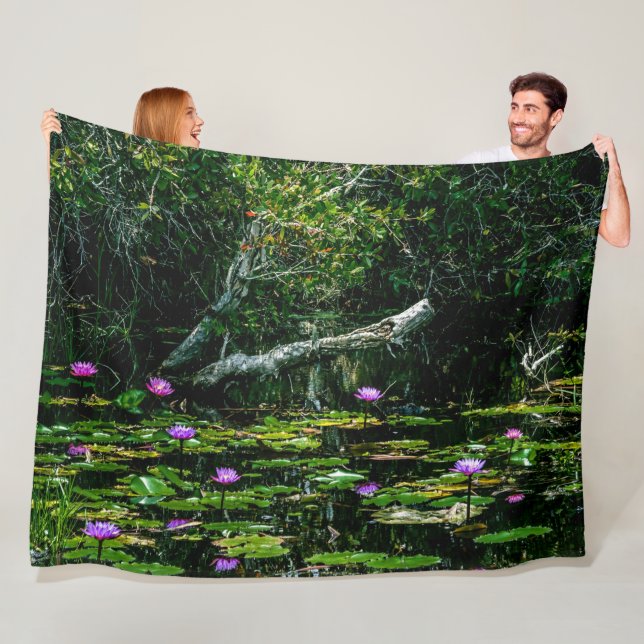 PURPLE LOTUS FLEECE BLANKET (In Situ)