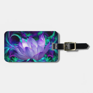 Purple lotus flower and its meaning luggage tag