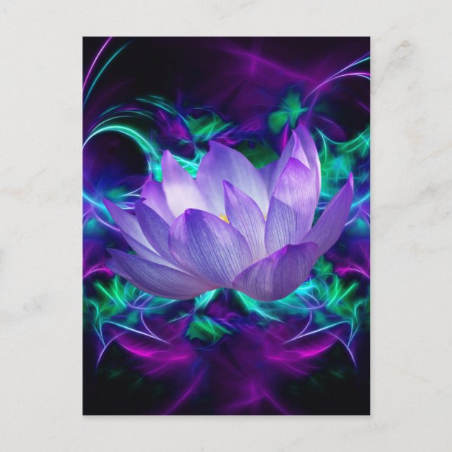 Purple lotus flower and its meaning postcard (Front)