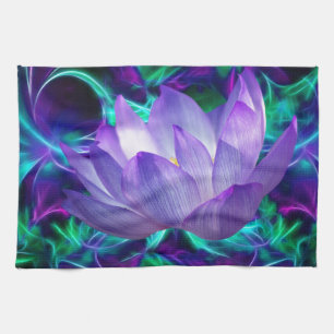 Purple lotus flower and its meaning tea towel