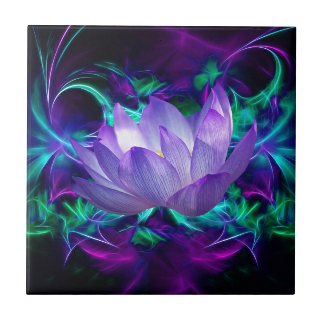 Purple lotus flower and its meaning tile (Front)