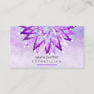 Purple Lotus Flower Beautician Cosmetologist Business Card