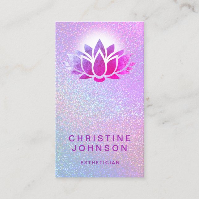 purple lotus flower business card (Front)