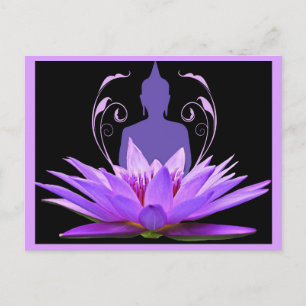Purple Lotus Flower Meditation Postcard