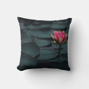 PURPLE LOTUS FLOWER ON WATER CUSHION