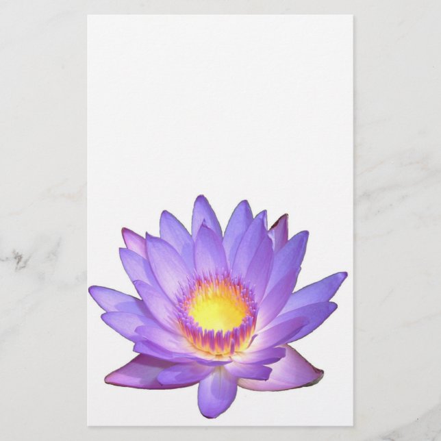 Purple Lotus Flower Stationery (Front)