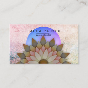 Purple Lotus Flower Yoga Meditation Holistic Business Card
