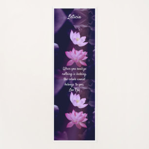 Purple Lotus Flowers Quote Yoga Mat